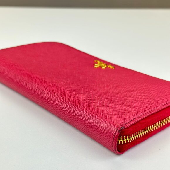 Prada Pink Saffiano Leather Large Wallet - Picture 4 of 5